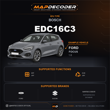 Bosch EDC16C3 ECU card — supported tuning functions and vehicle brands