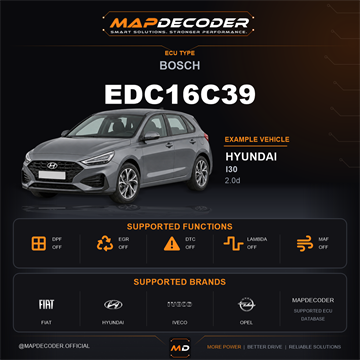 Bosch EDC16C39 ECU card — supported tuning functions and vehicle brands