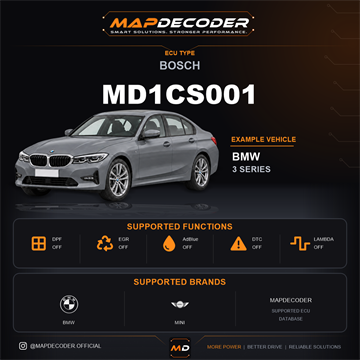 Bosch MD1CS001 ECU card — supported tuning functions and vehicle brands